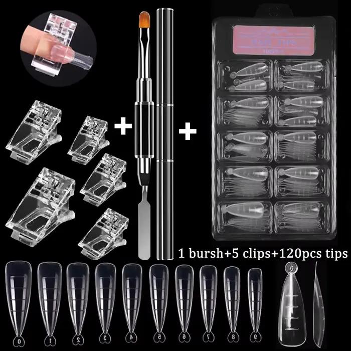 100 pièces/boîte ongles conseils ensemble complet acrylique faux doigt UV Gel vernis rapide faux ong