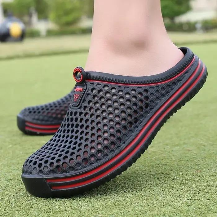 Hommes chaussures plage pantoufles unisexe évider décontracté femmes plage sandale tongs chaussures