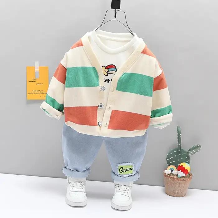 Nouveau printemps automne bébé vêtements enfants garçons veste décontractée T-Shirt pantalon 3 pièce