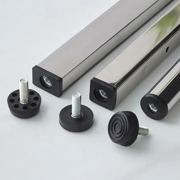Bouchons de tuyaux carrés en plastique M5 M6 M8, avec trou d'écrou, Inserts d'extrémité obturateurs,