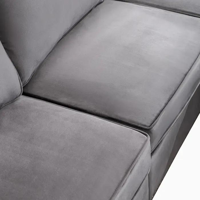 HORGgland-Canapé convertible en O, canapé sectionnel gris foncé modulaire, dossier et accoudoirs rég