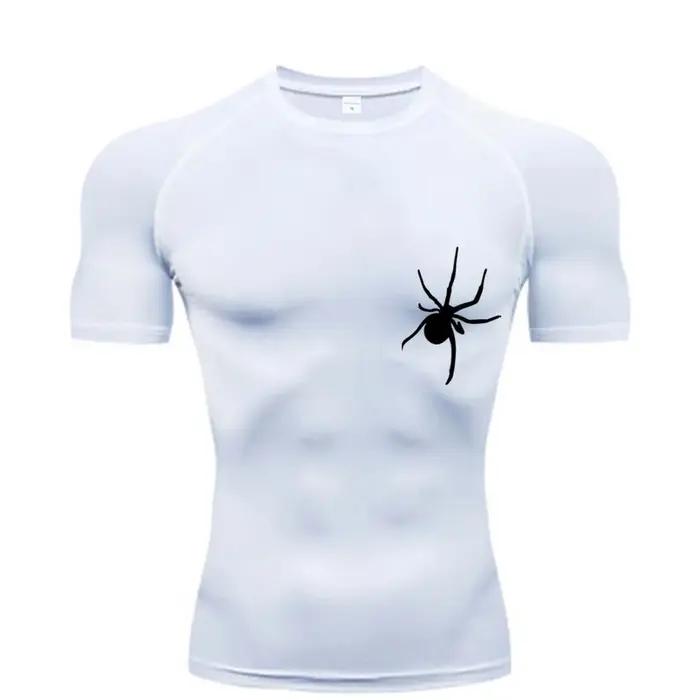 T-Shirt d'été à manches courtes pour hommes, chemise de course, vêtements de sport à Compression, ha