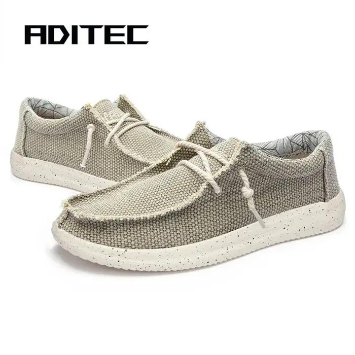 Mocassins toile homme légers confortables - Chaussures décontractées semelle souple voyage