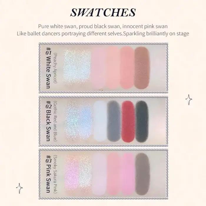 Flower Knows maquillage cygne Ballet fard à paupières Palette naturel nu mat miroitant fraise Cupido