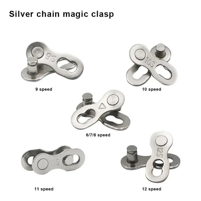 Joints de connecteur de maillon de chaîne de vélo, boutons magiques, pince à boucle de vérificateur
