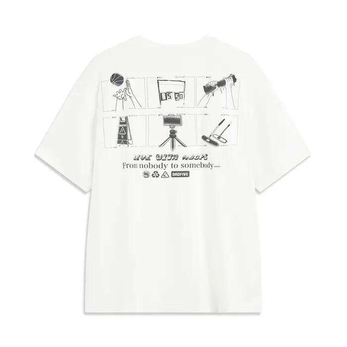 T-shirt Li-Ning BADFIVE homme 100% coton coupe ample confortable décontracté basket culture