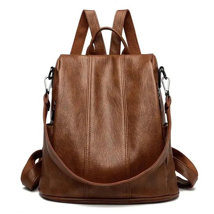 Nouveau sac à dos antivol, sacs à main de haute qualité en cuir souple, sac vintage pour femme, sacs