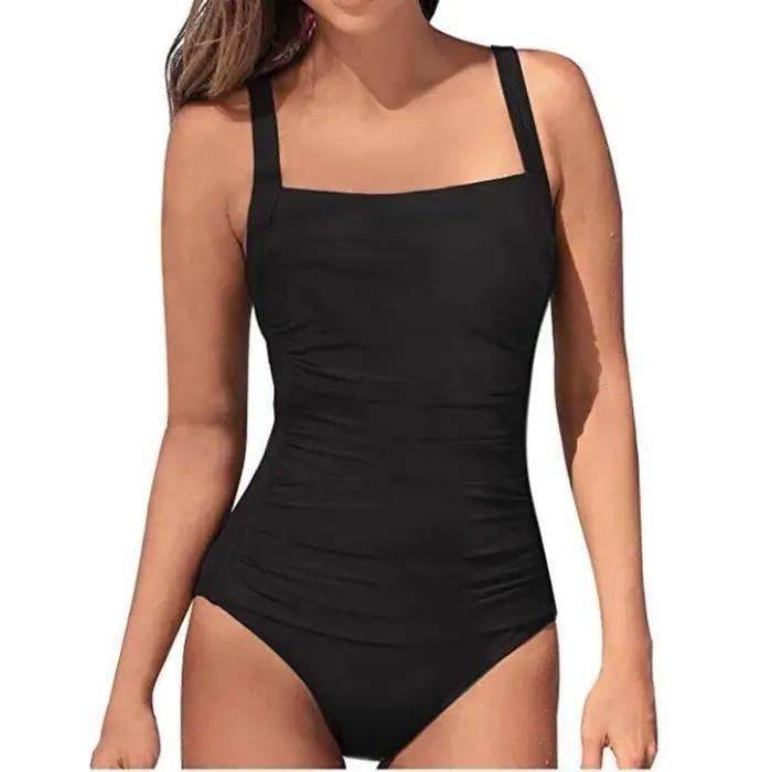 Une pièce grands maillots de bain fermé grande taille maillots de bain Push Up femme corps maillots