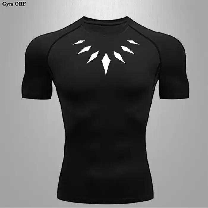 T-shirt de compression imprimé anime pour homme, idéal pour le fitness, le Jujitsu, l'entraînement,