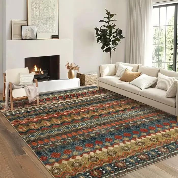 Tapis de style bohème marocain tapis d'extérieur marron bosniaque simple tapis de porte d'entrée intérieur et extérieur décoration de maison rétro traditionnel rustic