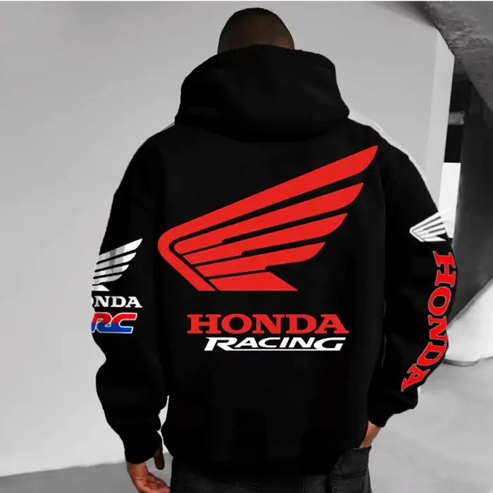 Sweat à capuche pour passionnés de moto pour hommes et femmes, pull à manches longues, imprimé Honda