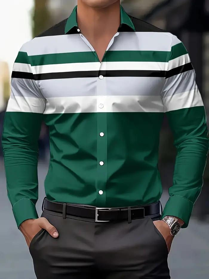 Chemise d'affaires décontractée pour hommes, boutonnée, manches longues, chemise de bureau formelle