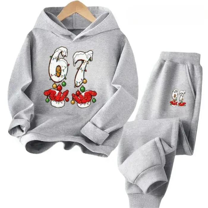 Ensemble de survêtement confortable pour enfants 4-13 ans, 2 pièces, en coton hypoallergénique, doux