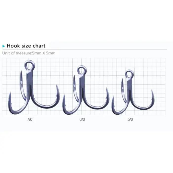 Hameçon de pêche triple BKK GT-REX 6071-7X-HG