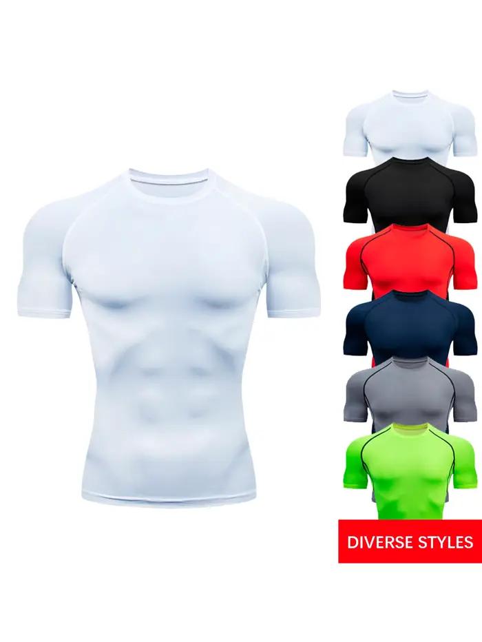 T-shirt d'entraînement de gymnastique pour hommes, plein air, Jogging, vêtements de sport de course,