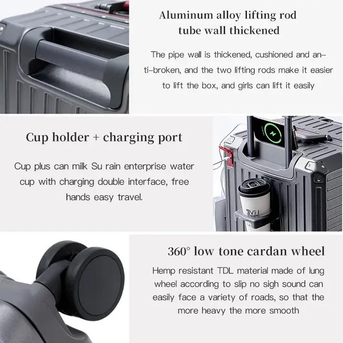 Valise à poignée large valise de voyage hommes 20 24 26 bagage à main femmes PC cadre en aluminium b