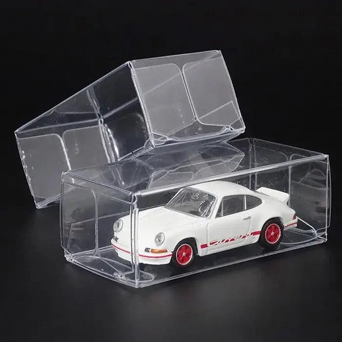 Boîte d'exposition transparente en PVC pour modèle de voiture, support de rangement anti-poussière,