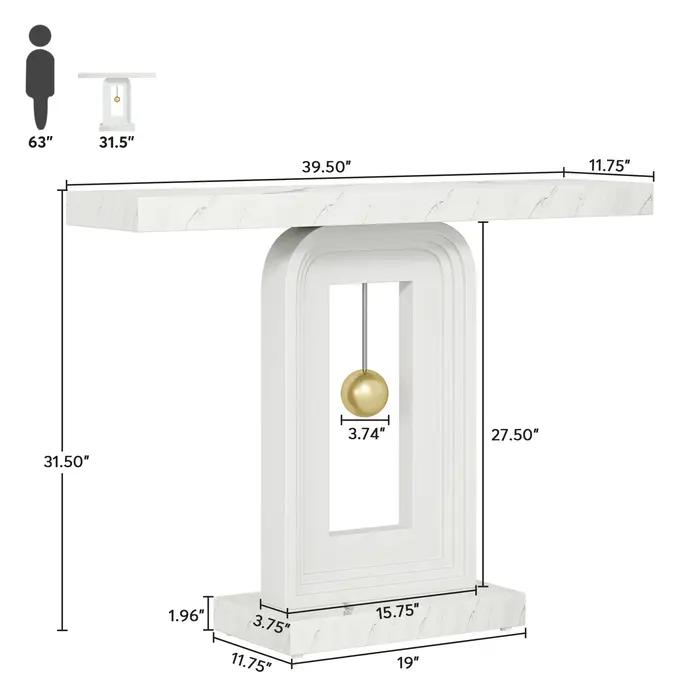 Tribesigns-Table Console Moderne, Table d'Entrée Canapé Étroit, Base en Forme de Pendule, Table d'Ac