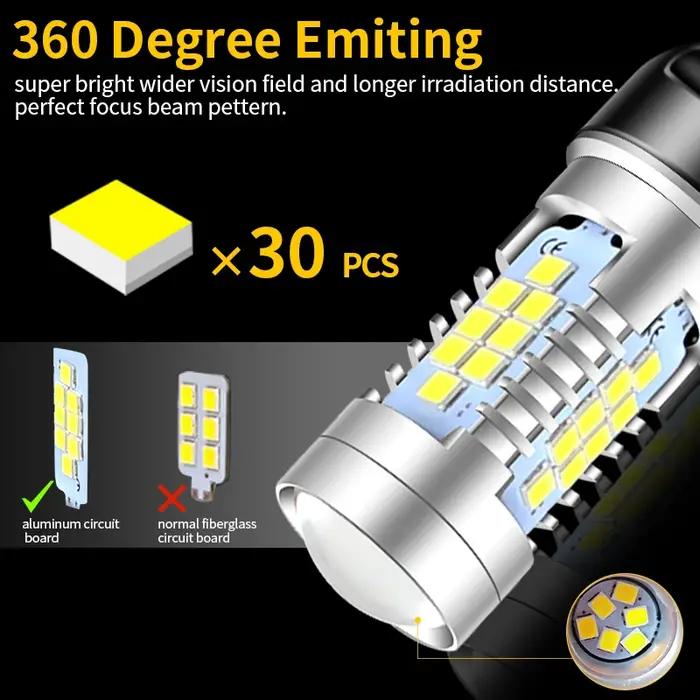2 feux diurnes LED DRL W21/5W 7443, pour Renault Duster Kangoo Logan Sandero 2 Peugeot 2008 208 301