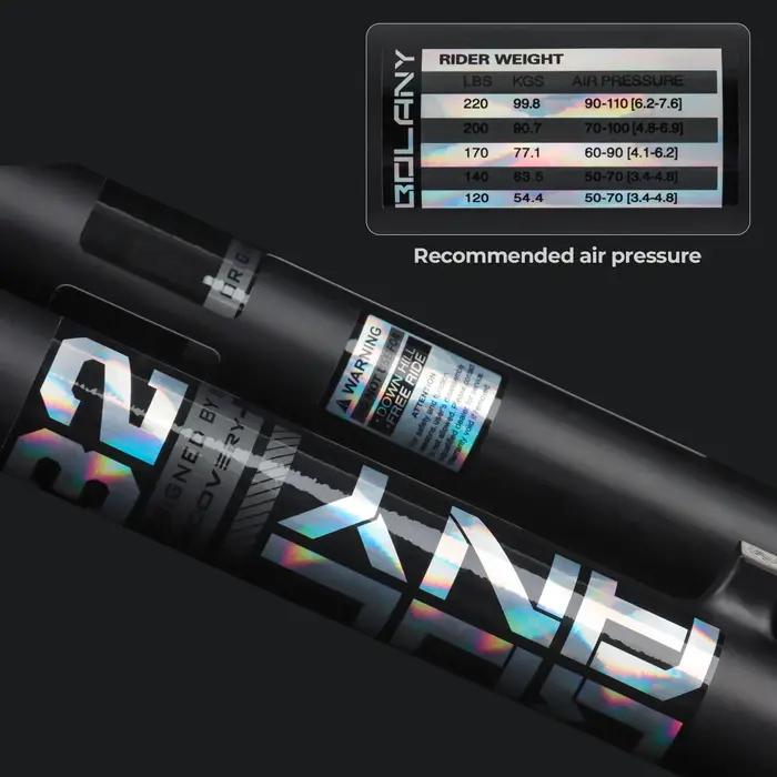 Fourche VTT BOLANY alliage magnésium suspension air - 26/27.5/29 pouces dégagement rapide