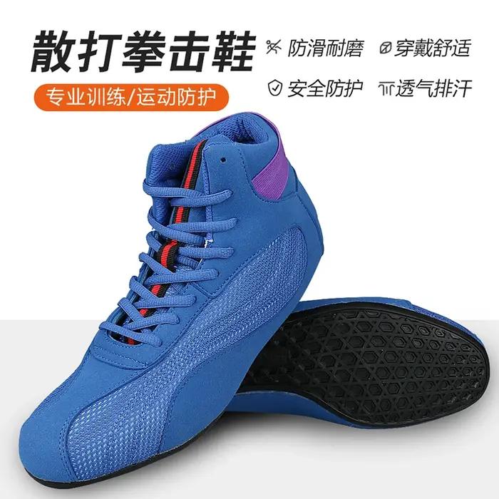Bottes de lutte respirantes pour hommes et femmes - Chaussures de boxe professionnelles 4 couleurs