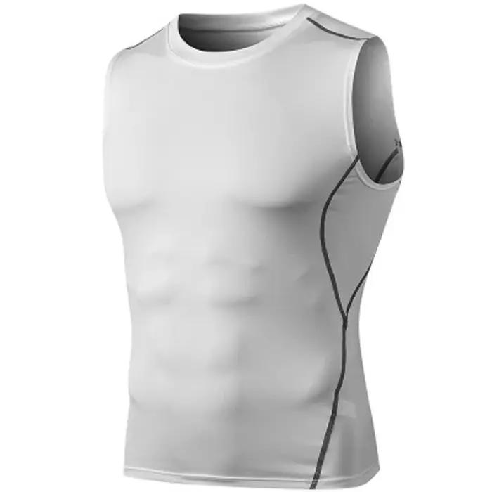 T-shirt de course à séchage rapide pour homme, maillot de compression en fibre, chemise d'entraîneme