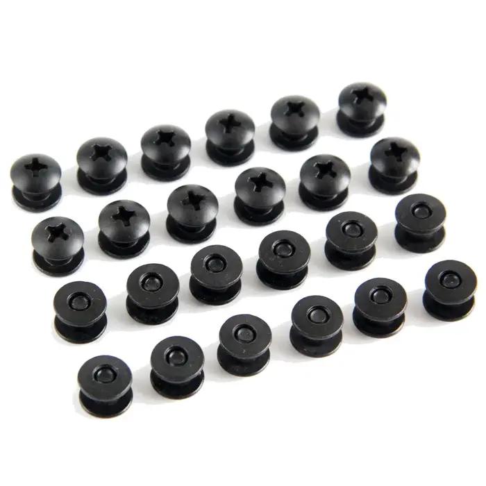Jeu de Vis en Acier Noir pour Poteau Court Chicago, Tête Croisée, Parfait pour le Bricolage, Étuis/C