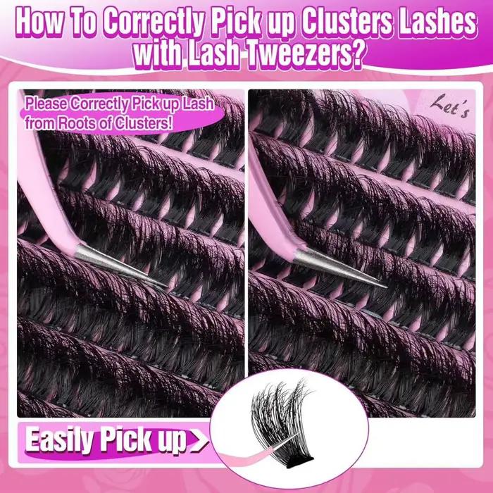 Cils épais moelleux grappes individuelles 200D Cosplay Extensions de cils de Faux vison manga faux c