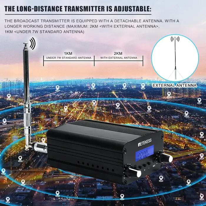 Retekess – émetteur de diffusion FM sans fil TR509, Station de Radio stéréo, amplificateur de Campus