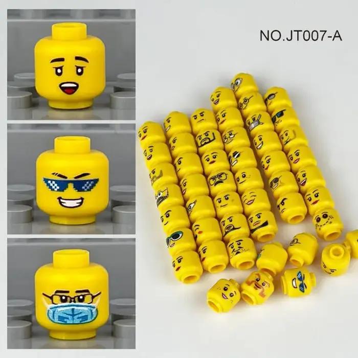 Hot 56 pcs/lot Mini Figure tête créative visages rire cri mignon Expression faciale briques blocs de