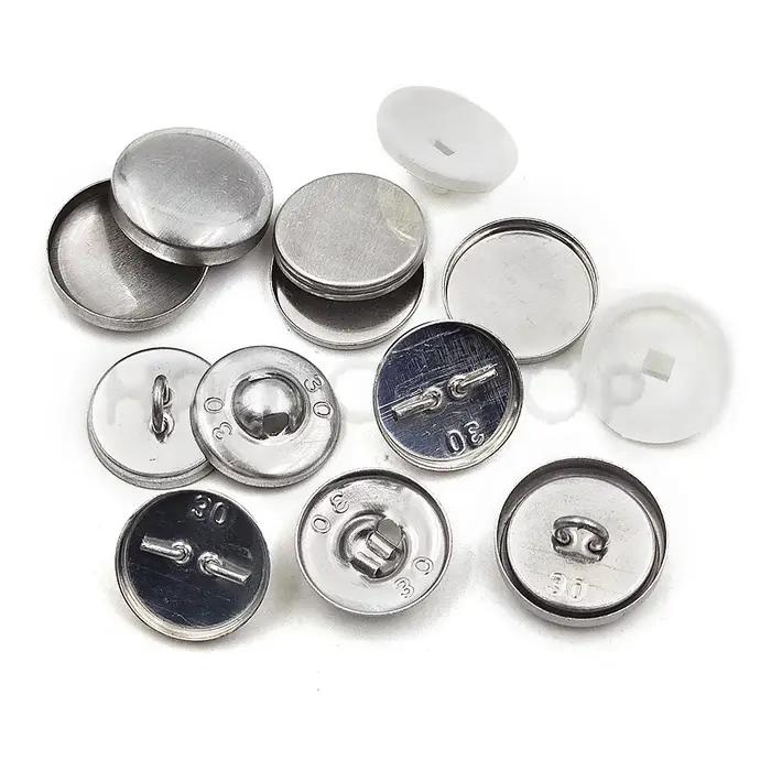 100 pièces ensembles/lot #16-60 bricolage boutons en tissu faits à la main forme de pain rond tissu