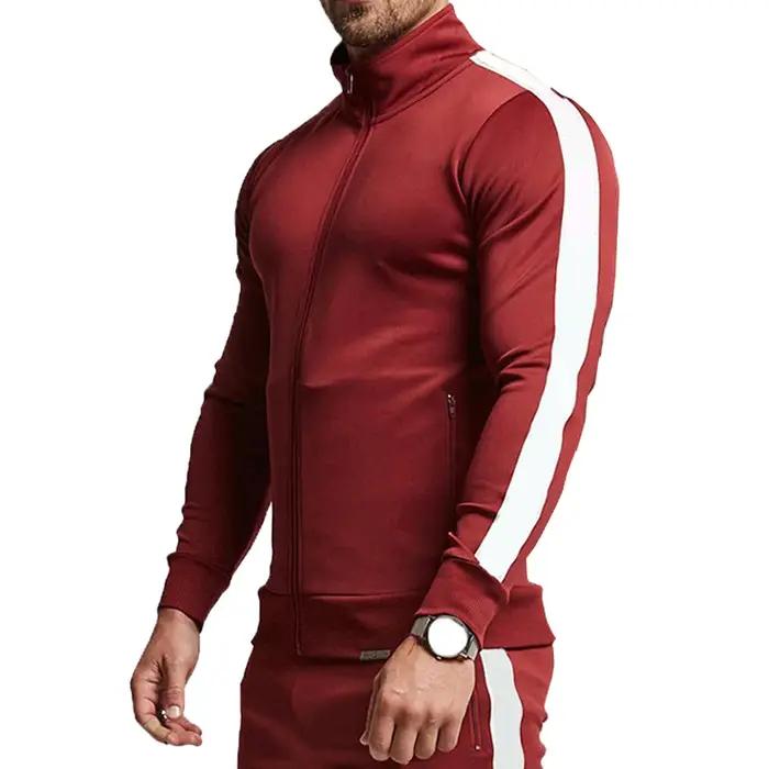 Vestes de sport à fermeture éclair pour hommes, maillot de randonnée, cardigan de jogging à rayures,