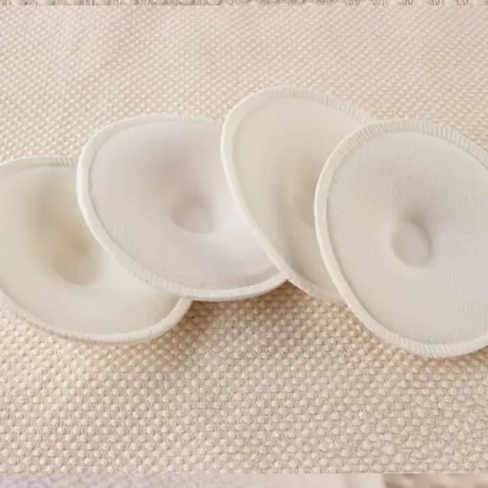 Coussinets d'allaitement en coton absorbant doux blanc, lavables et réutilisables, vente en gros, 4