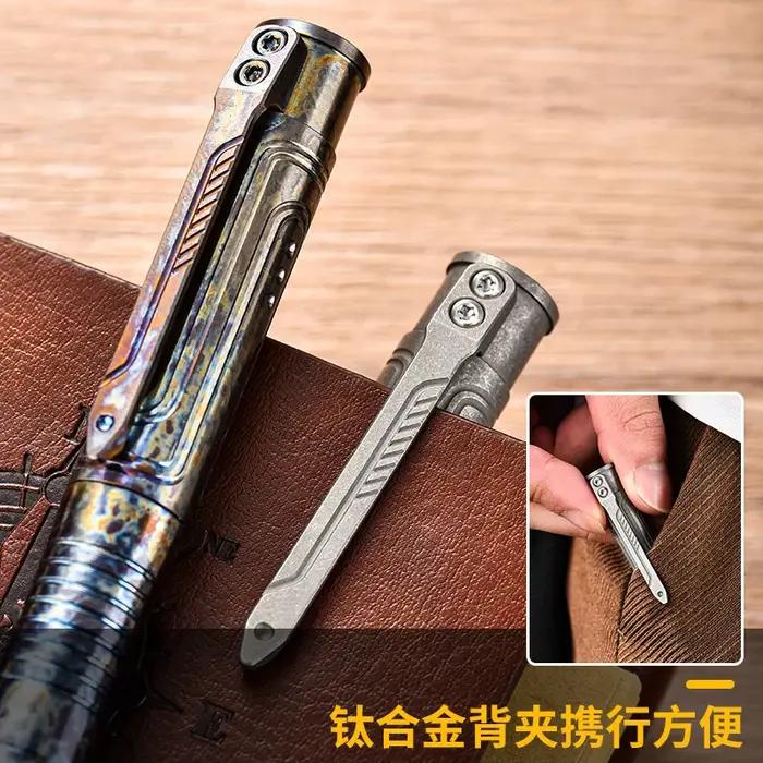 Stylo en alliage de titane EDC avec collection d'écriture, multifonctionnel, portable, extérieur, ou