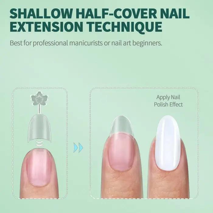 Faux ongles courts demi-couverture, 150 pièces, mat, 12 tailles, sans courbe C, pour Extension d'ong