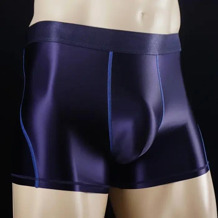 Maillot de bain brillant pour hommes, sexy, short brillant, sous-vêtement Boxer