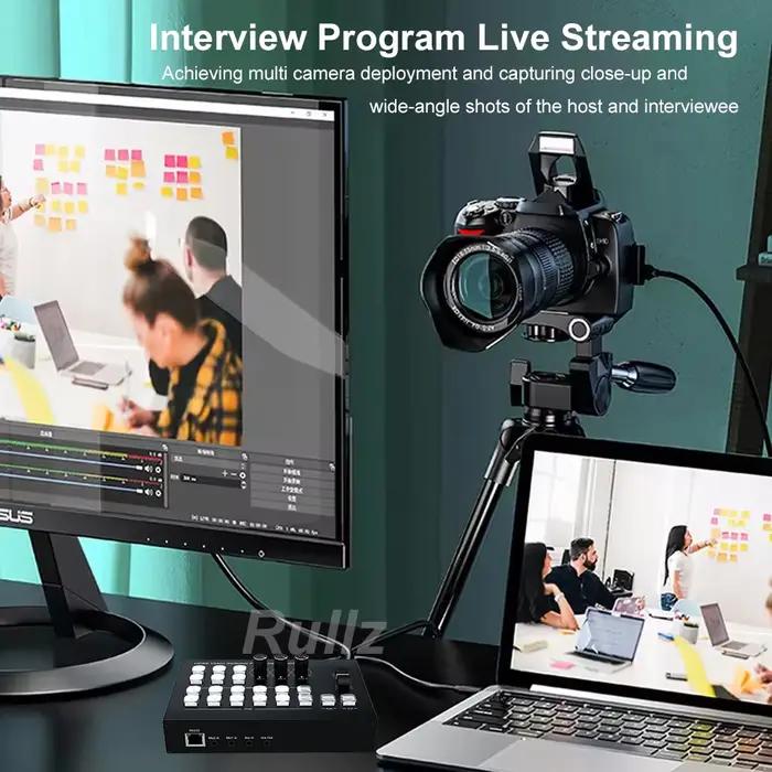 Commutateur multi-caméra vidéo HDMI 4K, 4 canaux, pour diffusion en direct, Production en Streaming,