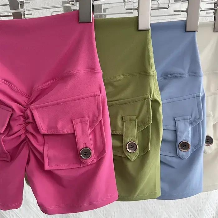 Short de sport couleur chair taille haute fesses pêche yoga cyclisme séchage rapide leggings