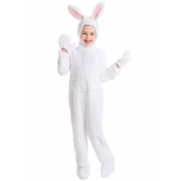Pyjama une pièce en peluche lapin mignon pour enfants, idéal pour spectacle sur le thème de la forêt