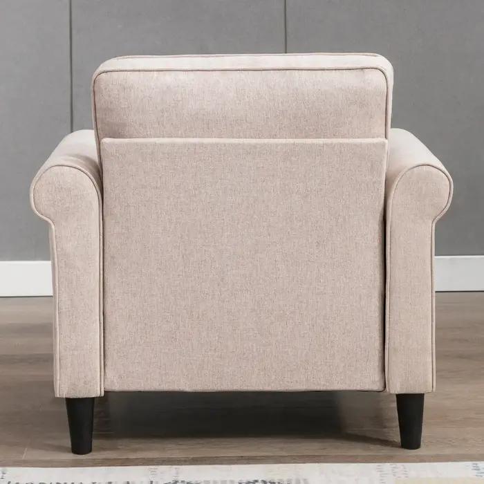 HORGgland O-Canapé simple moderne en micro-tissu avec cadre en bois, petit fauteuil à pied solutions