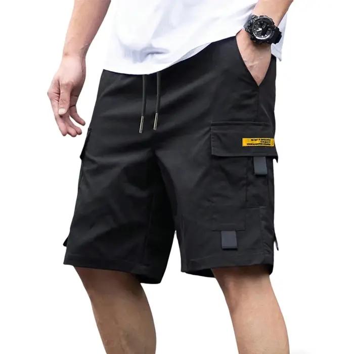 Shorts cargo d'été pour hommes, couleur unie, multi-poches, pantalon tactique militaire, décontracté