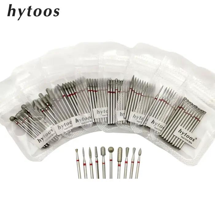 HYTOOS forets à ongles diamant grain fin 10 pièces/ensemble fraises à cuticules russes forets de man