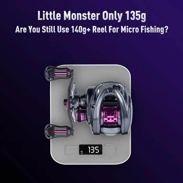 Kingdom 135g moulinet de pêche Ultra léger bobine appât Finesse Baitcasting moulinet Micro monstre 7