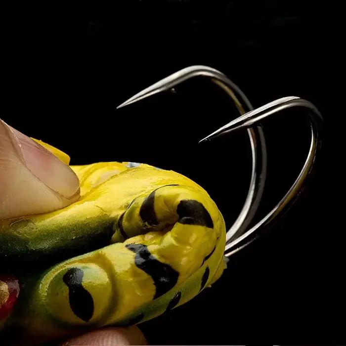 1pcTop leurres de pêche au bar d'eau grenouille souple Double hélices jambes appât d'eau douce pour