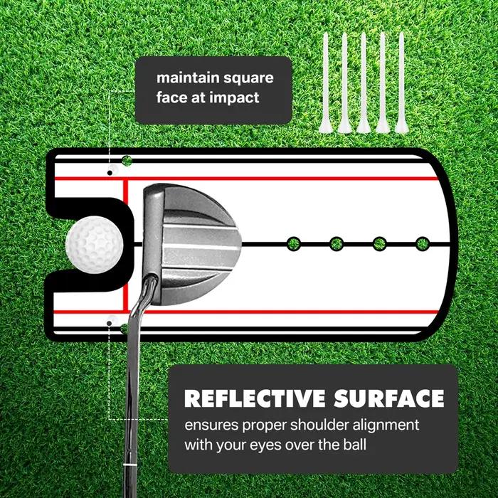 Miroir de pratique de mise de Golf, aide à l'entraînement à l'alignement du miroir, ligne d'oeil de