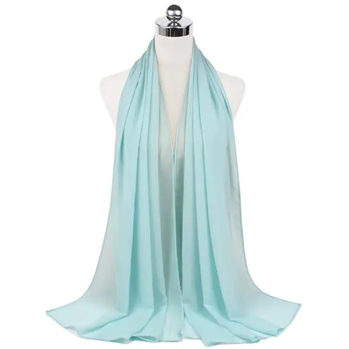 Femmes musulmanes en mousseline de soie Hijab châles écharpe Modal coton Jersey Hijabs plaine douce