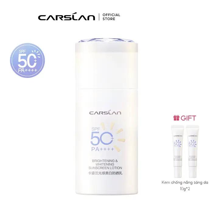 CARSLAN – Lotion solaire éclaircissante et blanchissante, légère, Non collante, imperméable, pour le