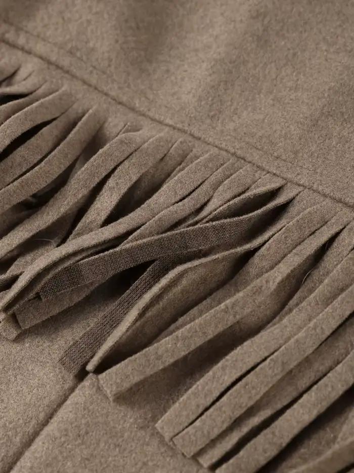 Blazer de bureau pour femme à franges, mode printemps 2026, coupe ajustée, simple boutonnage, manche