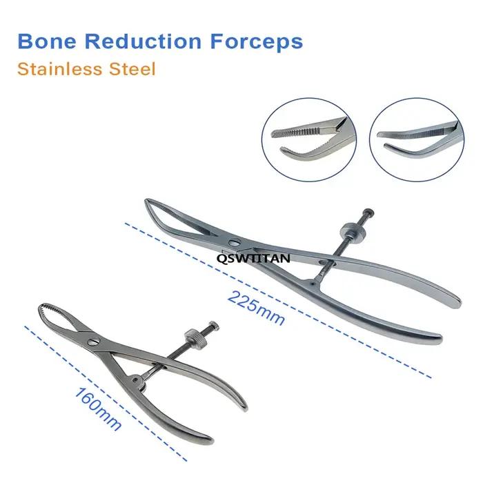 Pince de réduction osseuse supérieure/inférieure, mâchoires dentelées, instruments orthopédiques vét