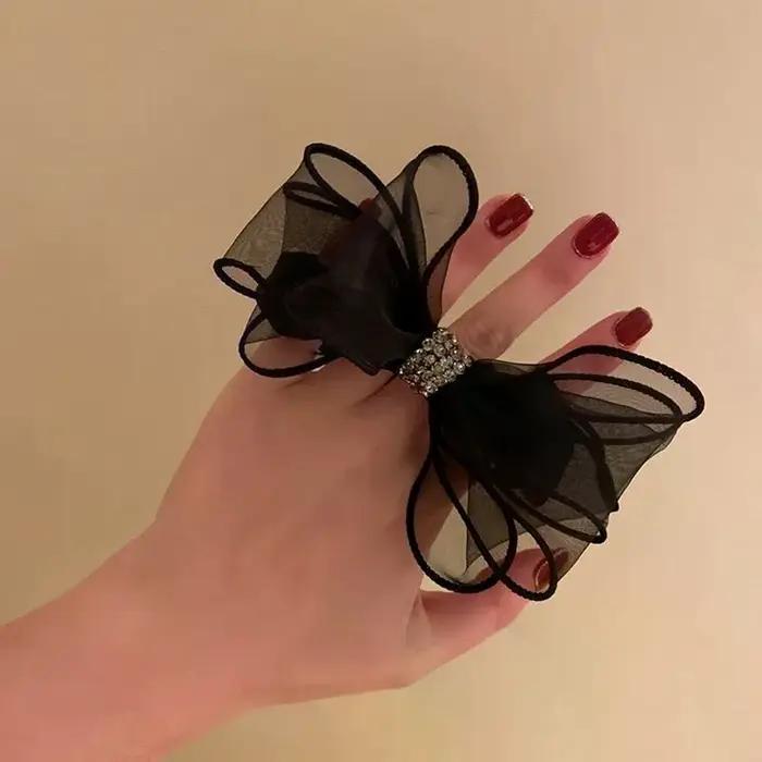 Nouveaux Accessoires Pour Cheveux Élastiques Attachés Chouchous Bandeaux Coiffes Avec Nœuds Papillon Pour Femme Fille Occasions Spéciales